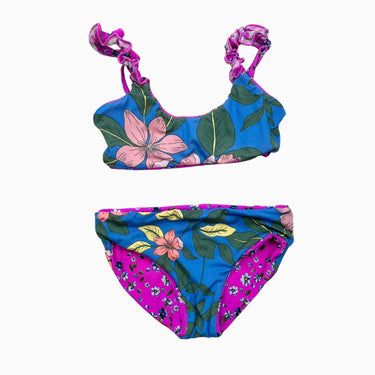 Bikini fuschia floral réversible tropical 2Y
