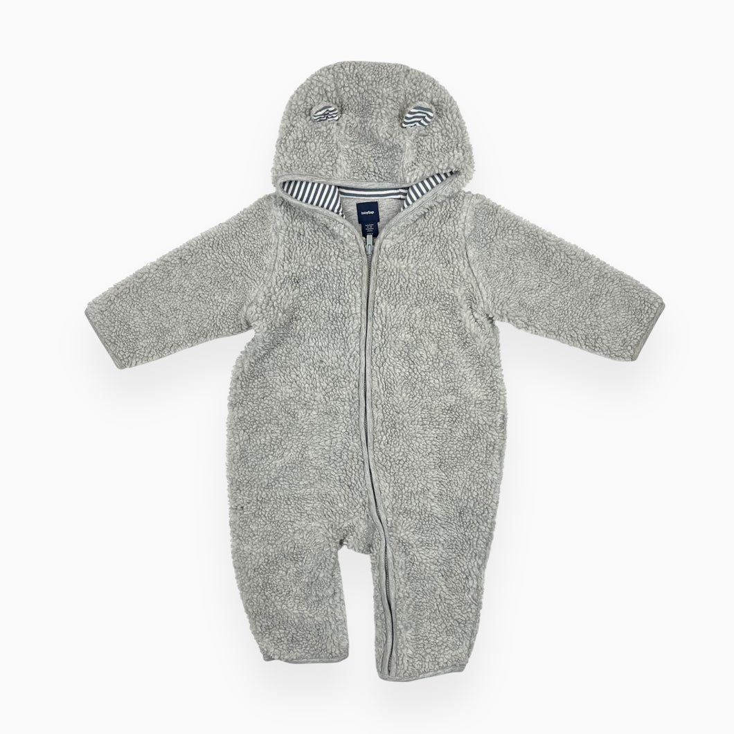 Combi grise mi-saison en sherpa doublée en coton et poly 6-12M