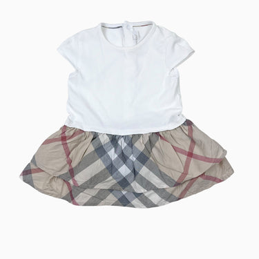 Robe en coton blanc et à carreaux 3M