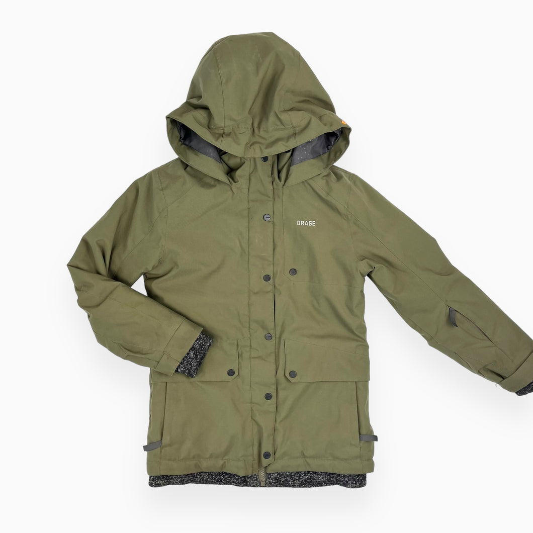 Manteau khaki d'hiver avec ourlet chiné 8Y