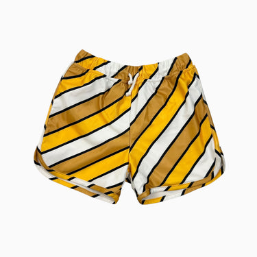 Maillot sans filet intégré à rayures ocre 8-9Y