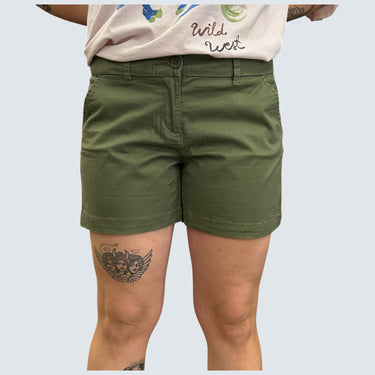 Short olive en coton et spandex pour femmes 10US
