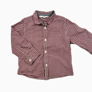 Chemise carreautée rouge 1.5-2Y