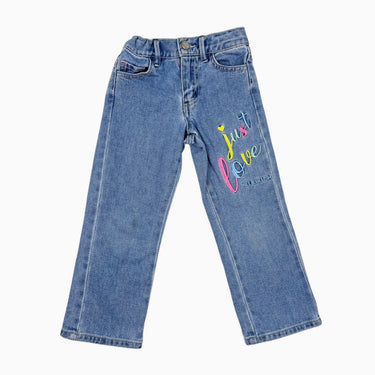 Jeans 'just love' brodé 4Y
