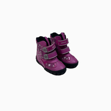 Bottes d'hiver fushia 'flocons' doublées à velcro 24EU