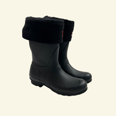 Bottes de pluie noires avec insert en polar pour femmes 6US