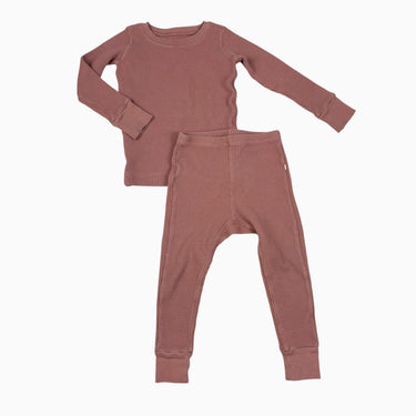 Pyjama rose blush en coton gaufré 3Y