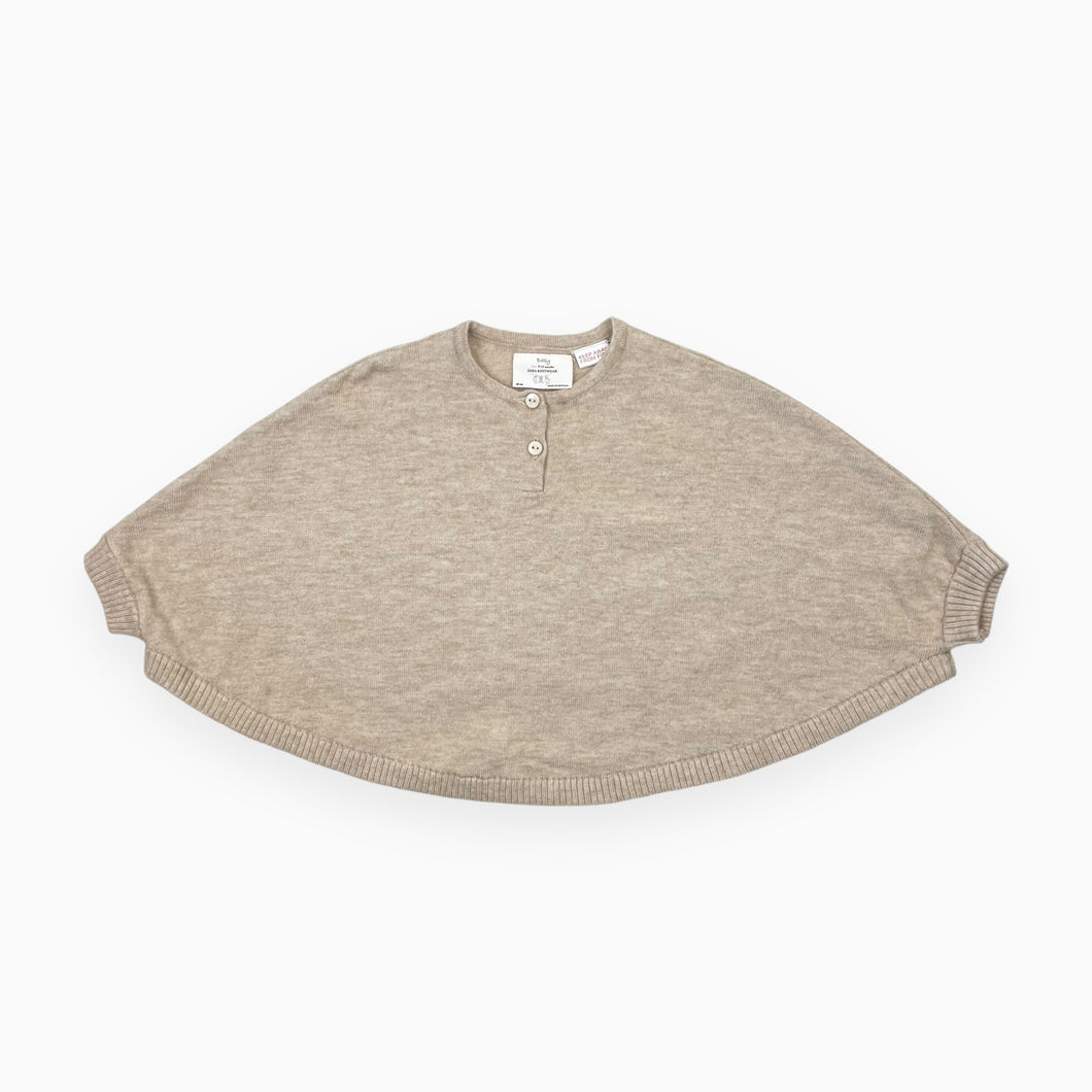 Haut poncho en tricot beige ultra doux en viscose,poly et nylon 9-12M