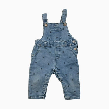Salopette en denim à pois 9-12M