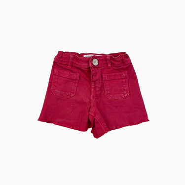 Short en denim rouge fraise 18-24M