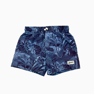 Maillot avec filet intégré bleu indigo fleuri 6Y