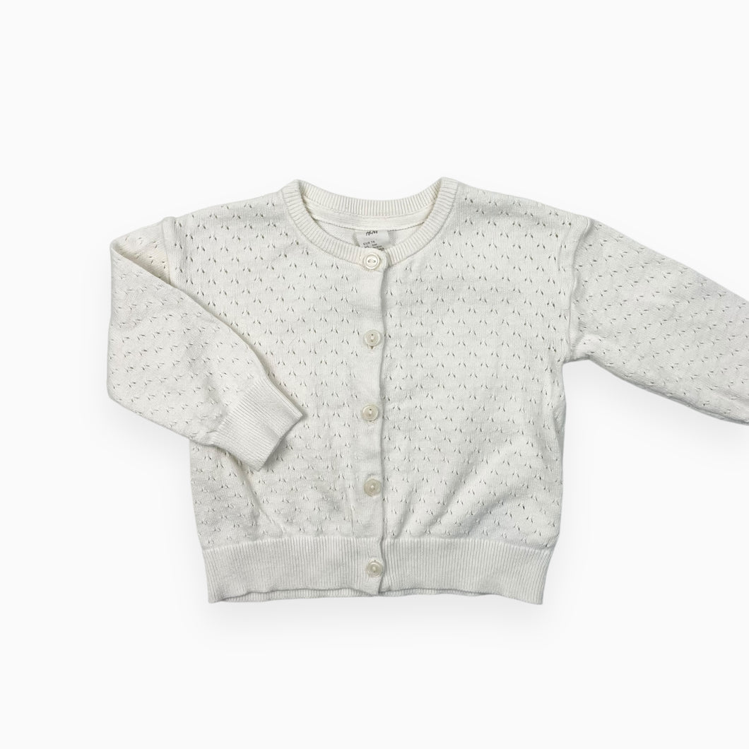 Cardigan crème en tricot de coton 6-9M