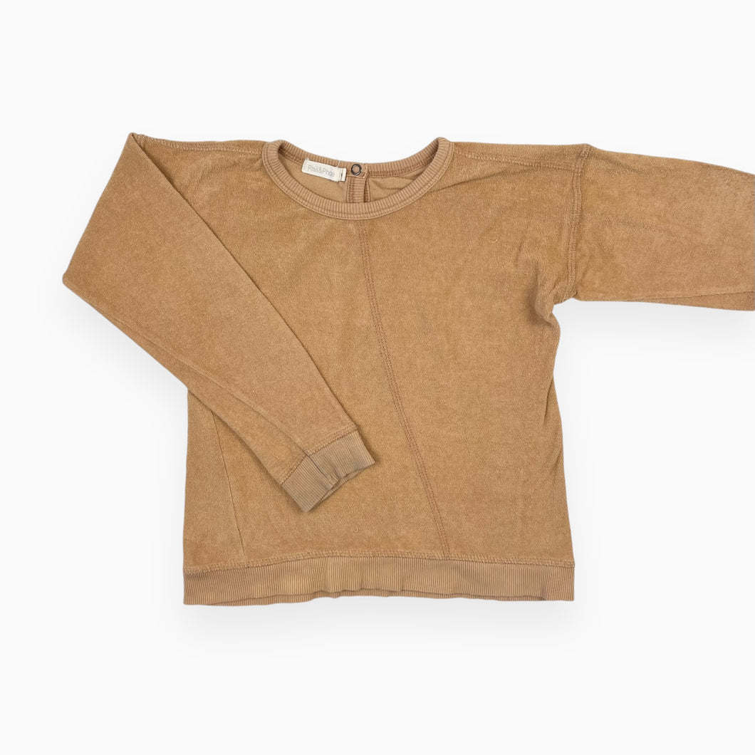 Pull terracotta en ratine de coton bio 6Y