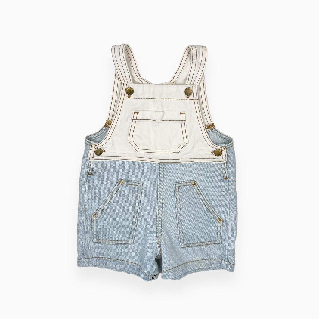 Shortall en denim bi-colore 12-18M