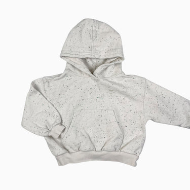 Pull à capuchon blanc 'confettis' 1-2Y