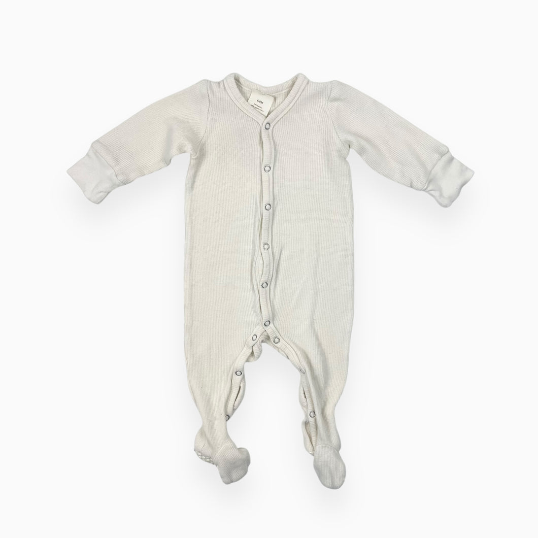 Pyjama crème en coton gaufré 6-9M