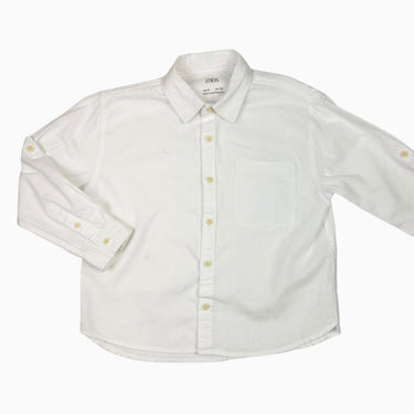 Chemise blanche en lin et coton 6Y