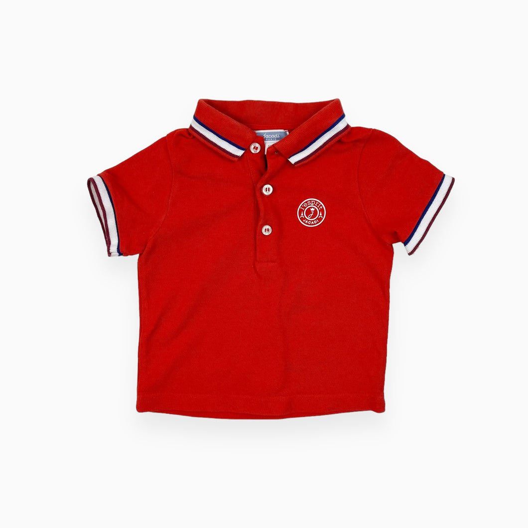 Polo rouge vif en coton piqué 18M