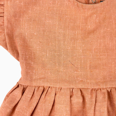 Robe terracotta en lin mélangé S 2-3Y