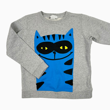 Pull gris 'chat masqué' 8Y