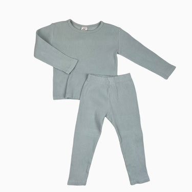 Pyjama aqua côtelé fait en Corée M 4-5Y