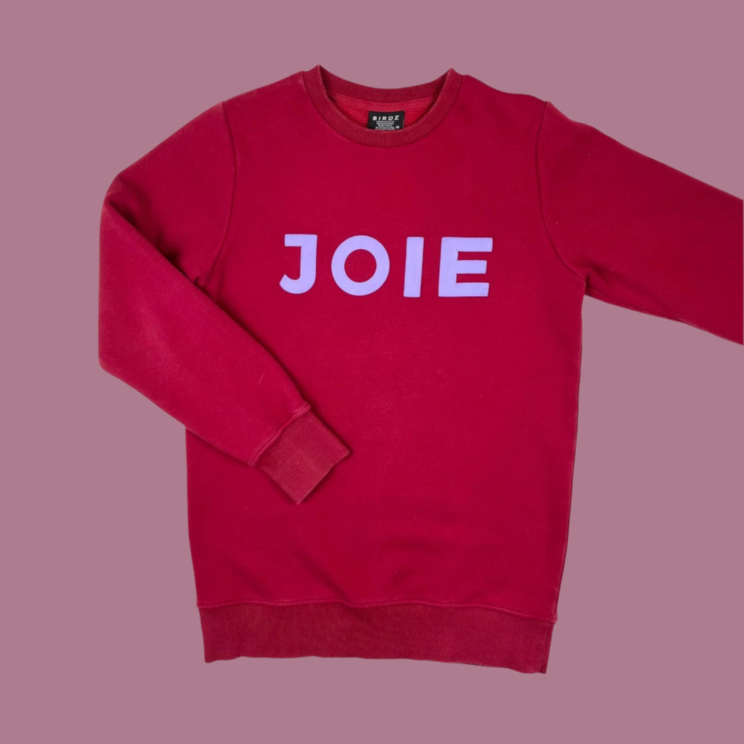 Pull canneberge en coton ouaté et poly doublé en peluche 'Joie' 16Y ou femmes XS