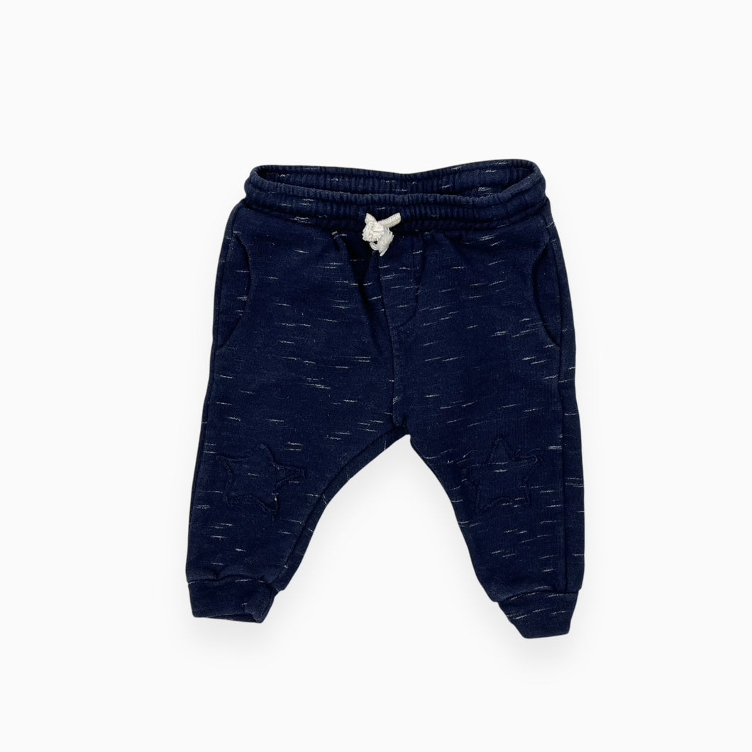 Pantalon de jogging marine en coton ouaté 6-9M