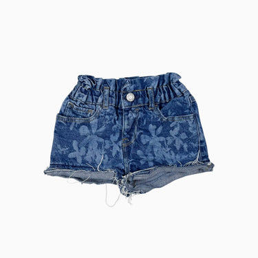 Short en denim fleurs 18-24M