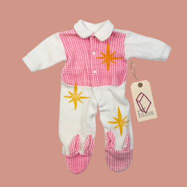 Onesie rose étoile jaune 0-6M