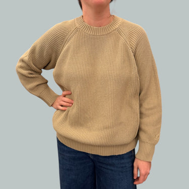 Pull d'allaitement beige en tricot de coton pour femmes XL