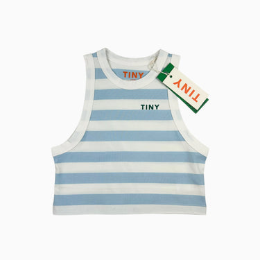 Camisole cropped à rayures aqua 2Y fit 6-7Y