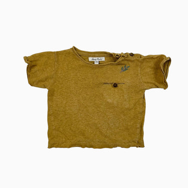 T-shirt ocre avec broderie 12M