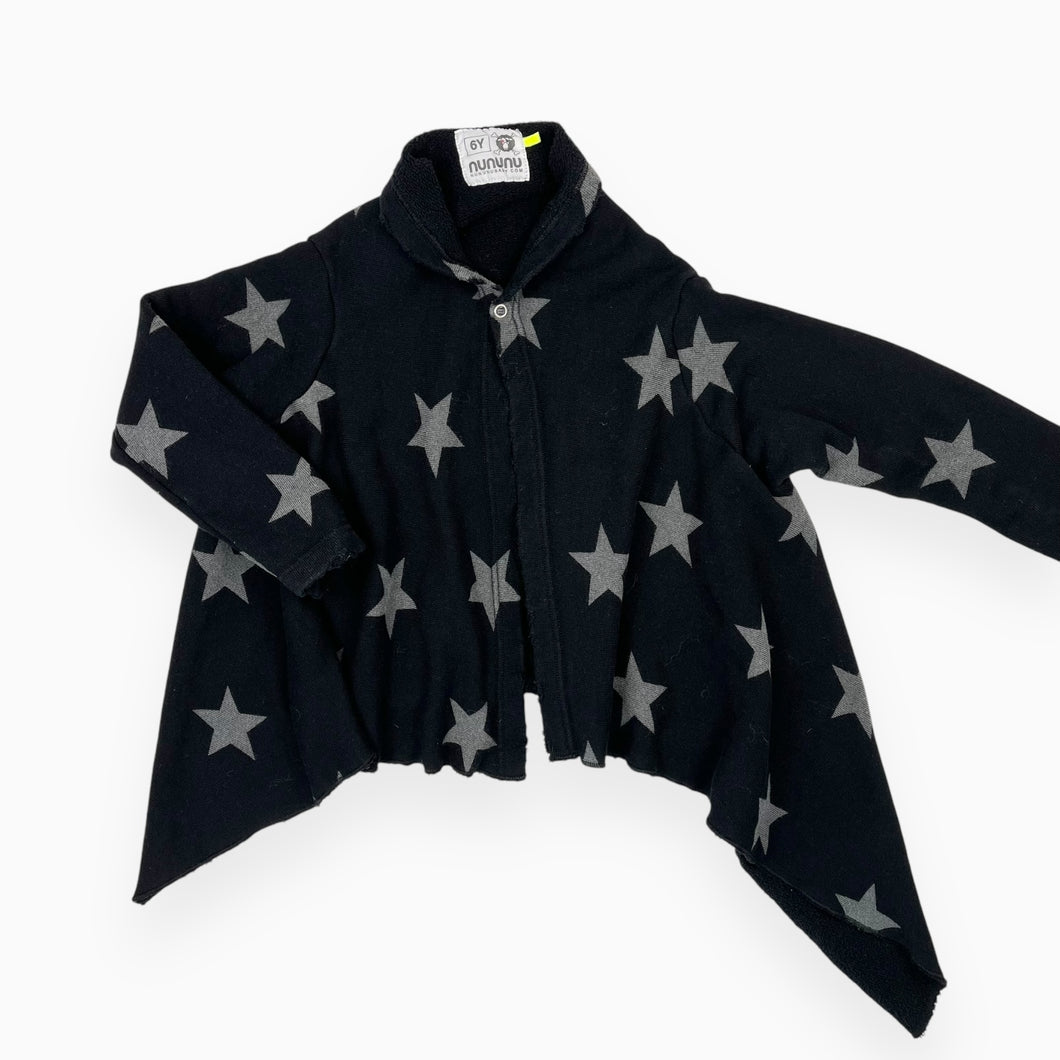 Veste noire en coton french terry motif étoile 6Y