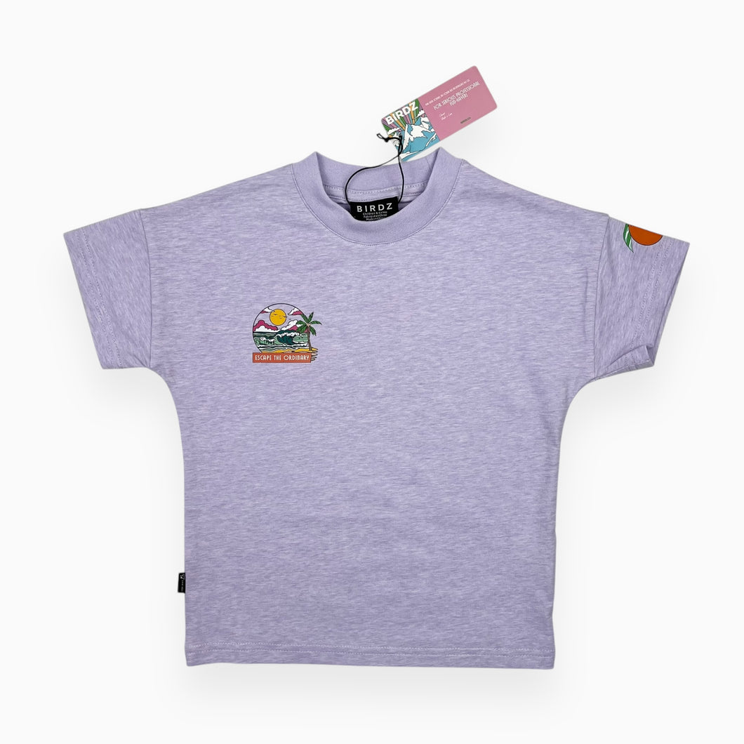 T-shirt lilas en coton et élastane (tailles variées)