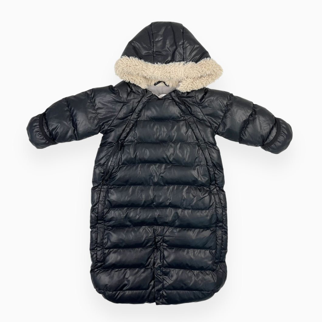 Combinaison noire convertible, matelassée et doublée en polar 6-12M