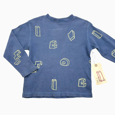 Pull formes bleu/jaune 6Y