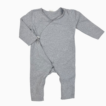 Combi kimono grise en coton bio 9-12M