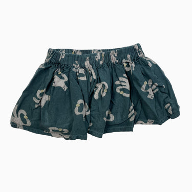 Jupe courte verte 'mains' en viscose 4-5Y