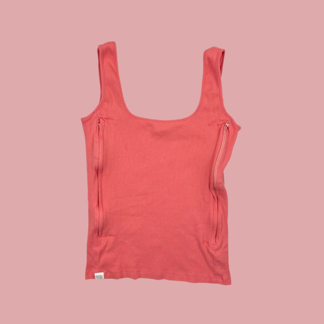 Cami bubblegum d'allaitement en coton extensible M