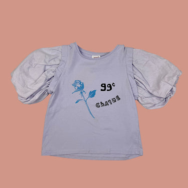 Chandail mauve 99 cents manches bouffantes 7Y