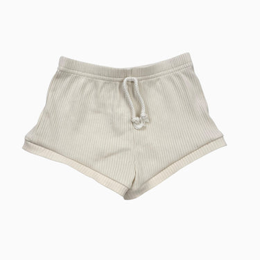 Short vanille en coton bio cotelé 18-24M