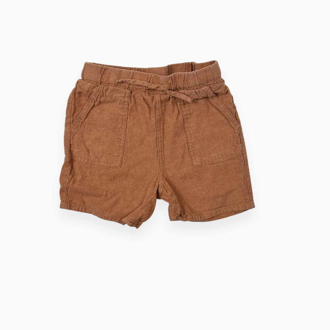 Short rouille en lin et coton 3Y