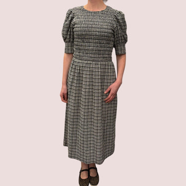 Robe maxi à vichy marine profond avec sock en poly pour femmes 38EU