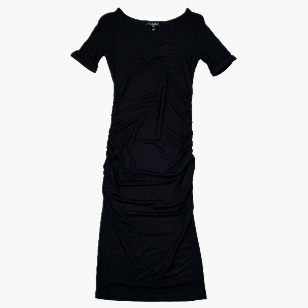 Robe 'Ruche' noire de maternité en viscose élastane 0