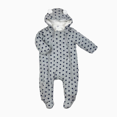 Combi grise 'étoiles' doublée en peluche 6-12M