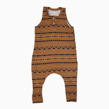 Combi caramel à motifs aztèques en bambou et coton 1-3Y