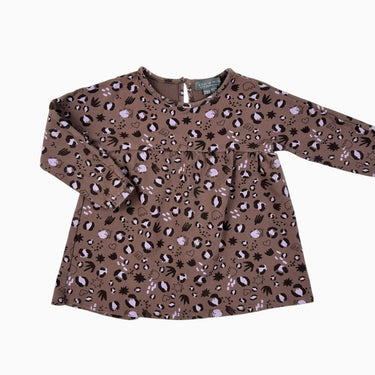 Robe marron et lilas 'animaux' 18-24M