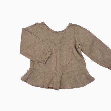 Blouse latté basque en lin 3-4Y