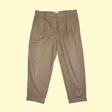 Pantalon taupe en coton et élasthanne pour femmes 12US