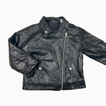 Veste en simili-cuir noir 4-5Y